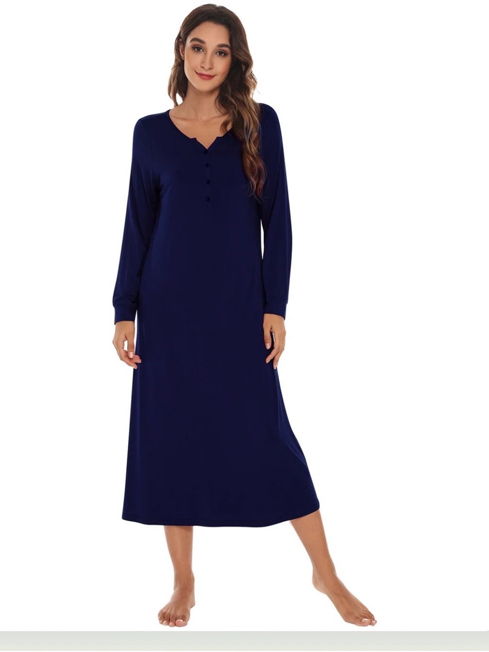 WiWi Nightgowns for Women Soft Long Sleeve Nightshirts Size M NWT
